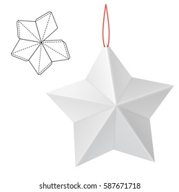 Vector Illustration of Clear Craft Box for Design, Website, Background, Banner. Retail Folding package Template. Fold pack Blank for your brand on it.