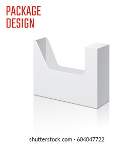 Vector Illustration of Clear Craft Box for Design, Website, Background, Banner. Retail Folding package Template. Fold pack Blank  for document for your brand.