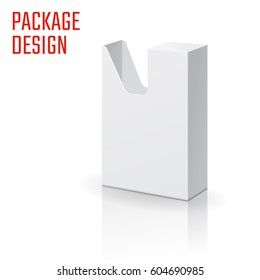 Vector Illustration of Clear Craft Box for Design, Website, Background, Banner. Retail Folding package Template. Fold pack Blank  for document for your brand.