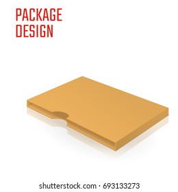 Vector Illustration of Clear Craft Box for Design, Website, Background, Banner. Retail Folding package Template. Fold pack Blank for your brand on it