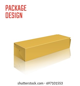 Vector Illustration of Clear Craft Box for Design, Website, Background, Banner. Retail Folding package Template. Fold pack Blank for your brand on it