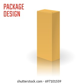 Vector Illustration of Clear Craft Box for Design, Website, Background, Banner. Retail Folding package Template. Fold pack Blank for your brand on it