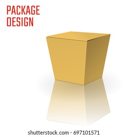 Vector Illustration of Clear Craft Box for Design, Website, Background, Banner. Retail Folding package Template. Fold pack Blank for your brand on it