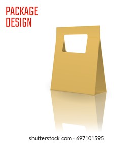 Vector Illustration of Clear Craft Box for Design, Website, Background, Banner. Retail Folding package Template. Fold pack Blank for your brand on it