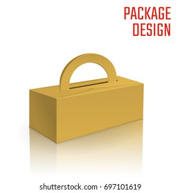 Vector Illustration of Clear Craft Box for Design, Website, Background, Banner. Retail Folding package Template. Fold pack Blank for your brand on it