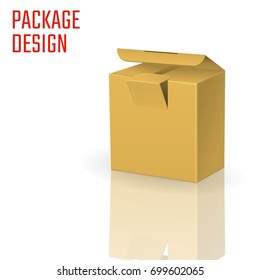 Vector Illustration of Clear Craft Box for Design, Website, Background, Banner. Retail Folding package Template. Fold pack Blank for your brand on it