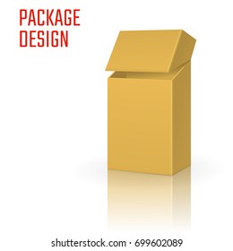 Vector Illustration of Clear Craft Box for Design, Website, Background, Banner. Retail Folding package Template. Fold pack Blank of cigarettes for your brand on it