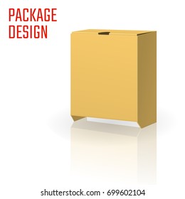Vector Illustration of Clear Craft Box for Design, Website, Background, Banner. Retail Folding package Template. Fold pack Blank of cigarettes for your brand on it