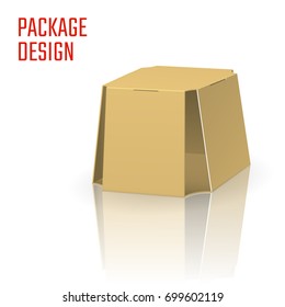 Vector Illustration of Clear Craft Box for Design, Website, Background, Banner. Retail Folding package Template. Fold pack Blank for your brand on it