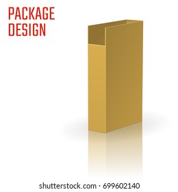 Vector Illustration of Clear Craft Box for Design, Website, Background, Banner. Retail Folding package Template. Fold pack Blank for your brand on it