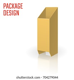 Vector Illustration of Clear Craft Box for Design, Website, Background, Banner. Retail Folding package Template. Fold pack Blank for your brand on it