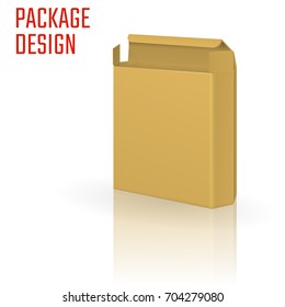 Vector Illustration of Clear Craft Box for Design, Website, Background, Banner. Retail Folding package Template. Fold pack Blank for your brand on it