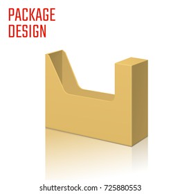 Vector Illustration of Clear Craft Box for Design, Website, Background, Banner. Retail Folding package Template. Fold pack Blank for your brand on it