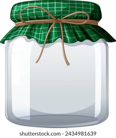 Vector illustration of a clear empty glass jar