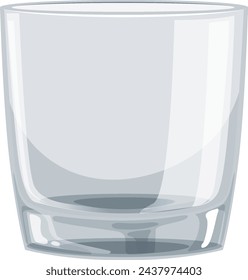 Vector illustration of a clear empty glass.