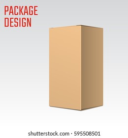 Vector Illustration of Clear Gift Carton Box for Design, Website, Background, Banner. Package Template isolated on white. Retail pack with for your brand on it