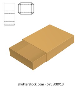 Vector Illustration of Clear Gift Carton Box for Design, Website, Background, Banner. Package Template isolated on white. Retail pack with for your brand on it