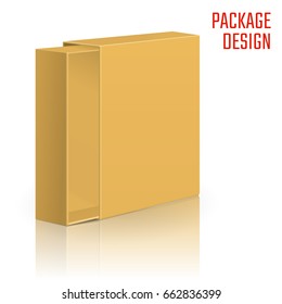 Vector Illustration of Clear Gift Carton Box for Design, Website, Background, Banner. Package Template isolated on white. Retail pack with for your brand on it