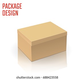 Vector Illustration of Clear Gift Carton Box for Design, Website, Background, Banner. Package Template isolated on white. Retail pack with for your brand on it