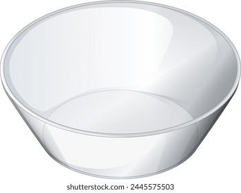 Vector illustration of a clear glass bowl.