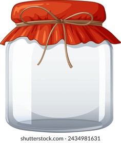 Vector illustration of a clear glass jar