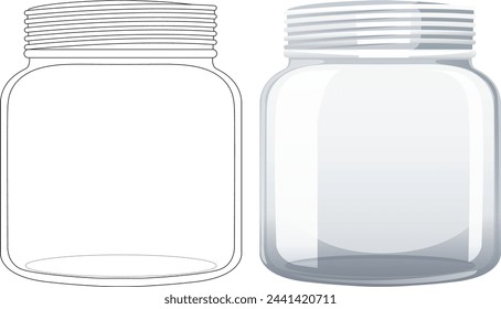 Vector illustration of a clear glass jar