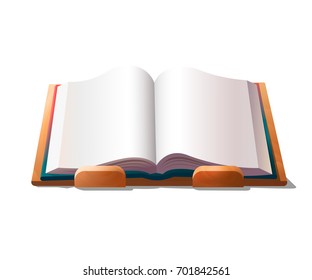 Vector illustration of clear opened book placed on holder.