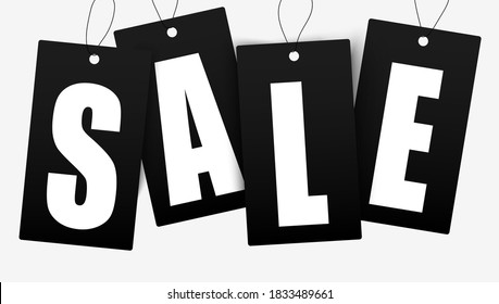 Vector illustration of clearance sale banner on transparent background.	
