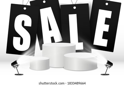 Vector illustration of clearance sale banner on transparent background.	
