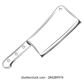 vector illustration. cleaver on a white background. meat knife