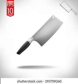 vector illustration. cleaver on a white background. meat knife