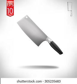 vector illustration. cleaver on a white background. meat knife