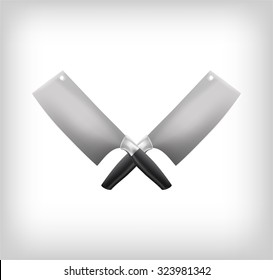vector illustration. cleaver on a white background. meat knife