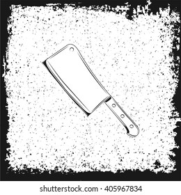 vector illustration. cleaver on a white background. meat knife