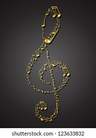 Vector Illustration of a Clef out od Notes