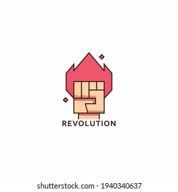 Vector illustration of clenched fist revolution