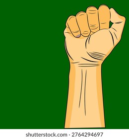 Vector illustration of clenched fists symbolizing independence on International Labor Day