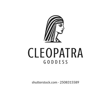 Vector illustration of Cleopatra queen Logo Design