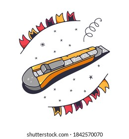 Vector illustration with a clerical knife. Isolated on a white background. Cute doodle illustrations.