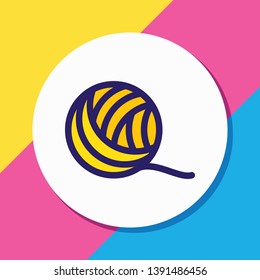 Vector illustration of clew icon colored line. Beautiful fauna element also can be used as yarn icon element.