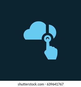 Vector illustration of a Click Icon on blue background