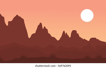 Vector illustration of cliff landscape collection stock