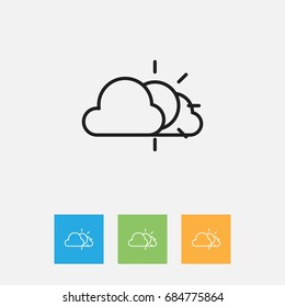 Vector Illustration Of Climate Symbol On Weather Outline. Premium Quality Isolated Sunny Element In Trendy Flat Style.