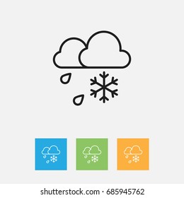 Vector Illustration Of Climate Symbol On Rainy Outline. Premium Quality Isolated Freeze Element In Trendy Flat Style.