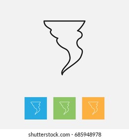 Vector Illustration Of Climate Symbol On Hurricane Outline. Premium Quality Isolated Tornado Element In Trendy Flat Style.