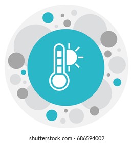 Vector Illustration Of Climate Symbol On Temperature Icon. Premium Quality Isolated Thermometer Element In Trendy Flat Style.