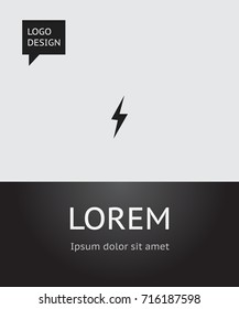 Vector Illustration Of Climate Symbol On Electricity Icon. Premium Quality Isolated Thunder Element In Trendy Flat Style.