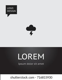 Vector Illustration Of Climate Symbol On Lightning Icon. Premium Quality Isolated Stormy Element In Trendy Flat Style.