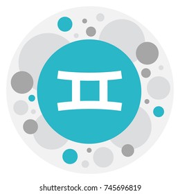 Vector Illustration Of Climate Symbol On Gemini Icon. Premium Quality Isolated Twins Element In Trendy Flat Style.