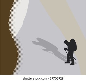 vector illustration of a climber